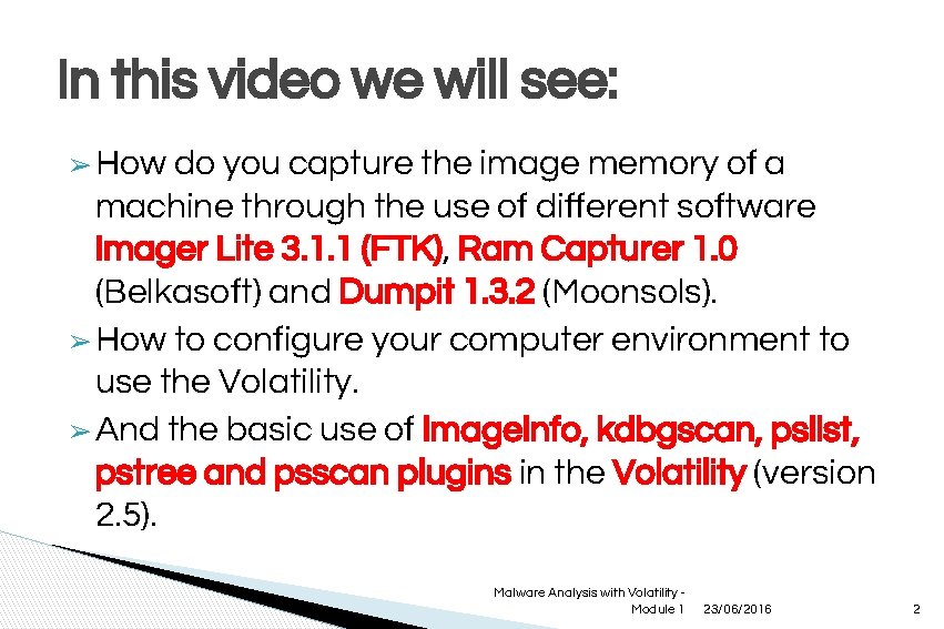 In this video we will see: ➢ How do you capture the image memory