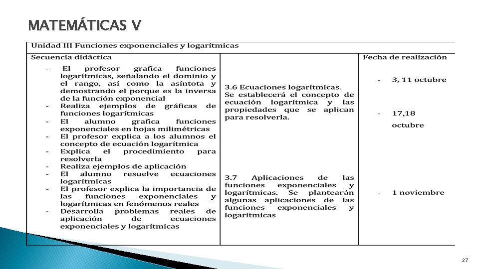 MATEMÁTICAS V 27 