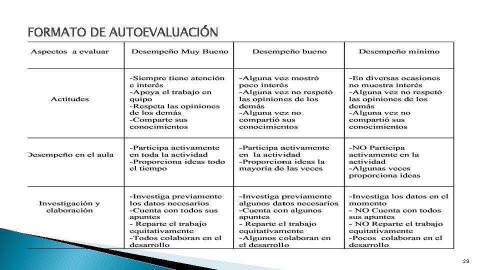 FORMATO DE AUTOEVALUACIÓN 29 