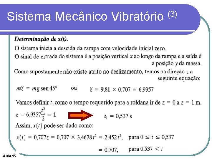 Sistema Mecânico Vibratório (3) Aula 15 Sistema Mecânico Vibratório (3) Aula 15