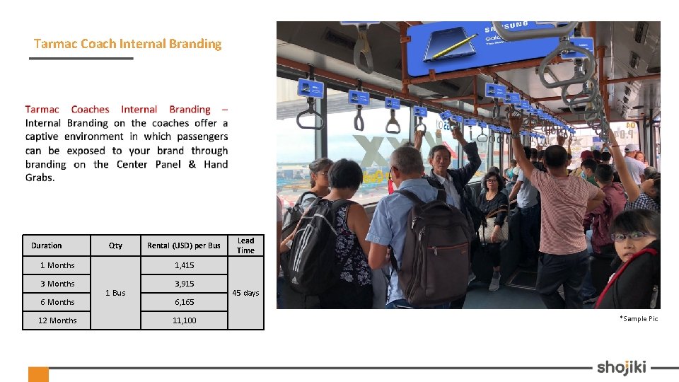 Tarmac Coach Internal Branding Duration Qty 1 Months 3 Months 6 Months 12 Months