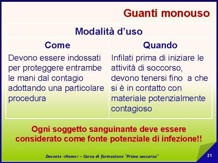 Guanti monouso Modalità d’uso Come Quando Devono essere indossati per proteggere entrambe le mani