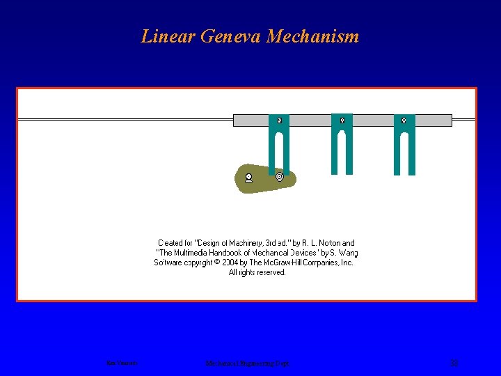 Linear Geneva Mechanism Ken Youssefi Mechanical Engineering Dept. 38 