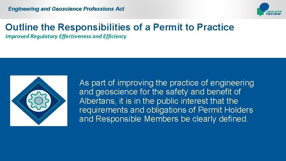 Engineering and Geoscience Professions Act Outline the Responsibilities of a Permit to Practice Improved