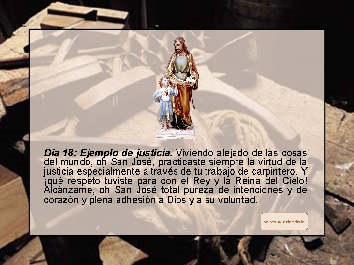 Día 18: Ejemplo de justicia. Viviendo alejado de las cosas justicia. del mundo, oh