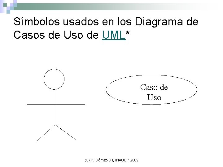 Símbolos usados en los Diagrama de Casos de Uso de UML* Caso de Uso