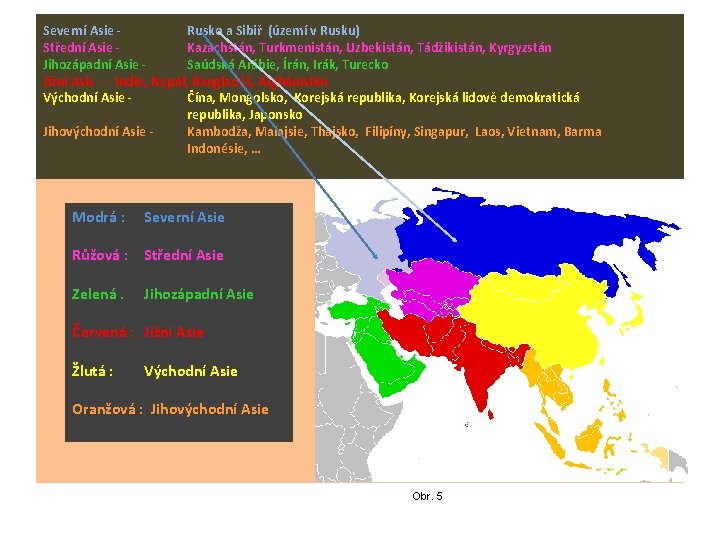 Severní Asie Rusko a Sibiř (území v Rusku) Střední Asie Kazachstán, Turkmenistán, Uzbekistán, Tádžikistán,