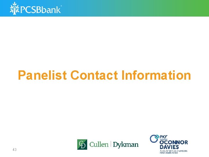 Panelist Contact Information 43 