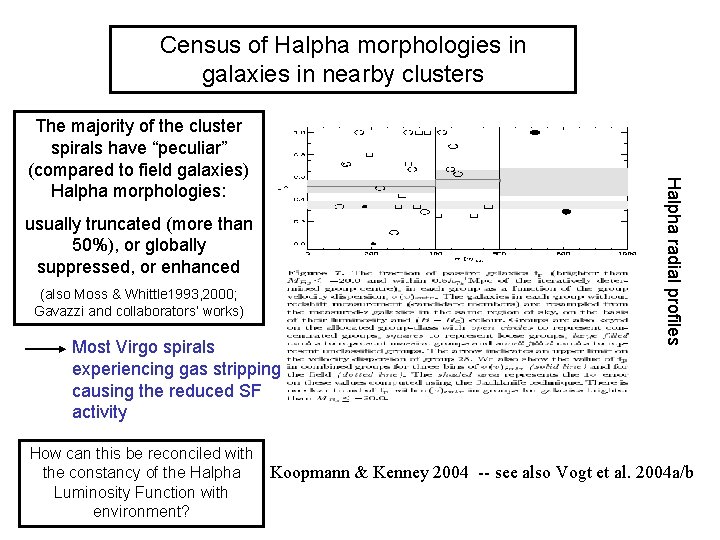 Census of Halpha morphologies in galaxies in nearby clusters usually truncated (more than 50%),