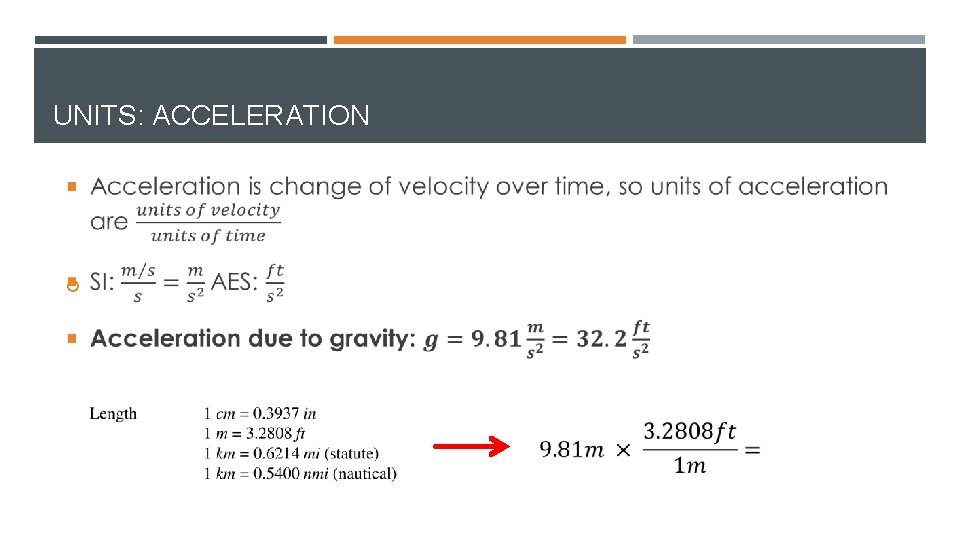 UNITS: ACCELERATION 
