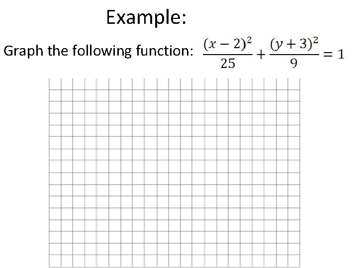 Example: Graph the following function: 