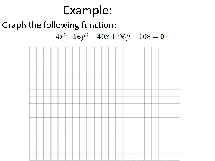 Example: Graph the following function: 