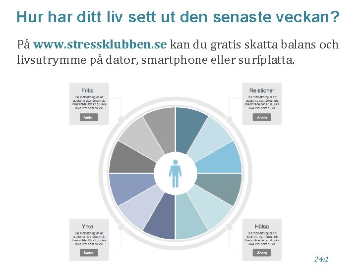 Hur har ditt liv sett ut den senaste veckan? På www. stressklubben. se kan Hur har ditt liv sett ut den senaste veckan? På www. stressklubben. se kan