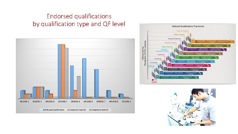 Endorsed qualifications by qualification type and QF level 