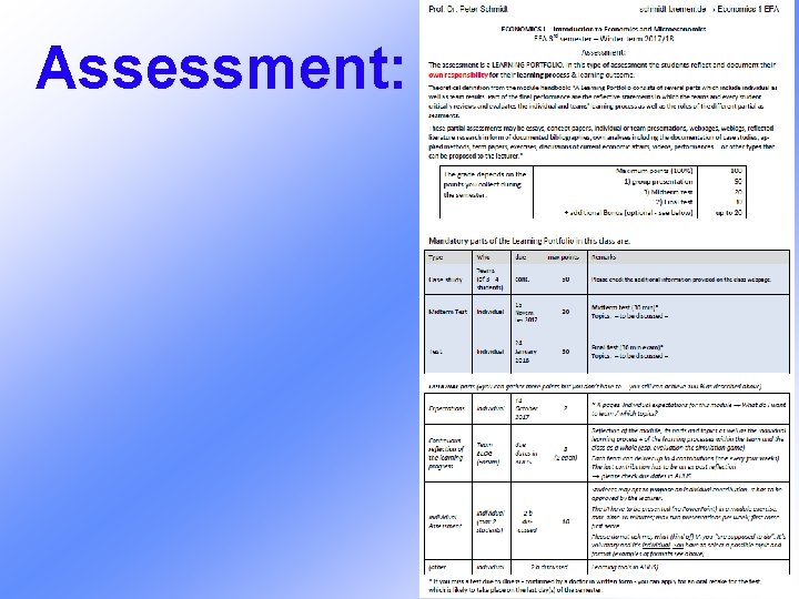 Assessment: 