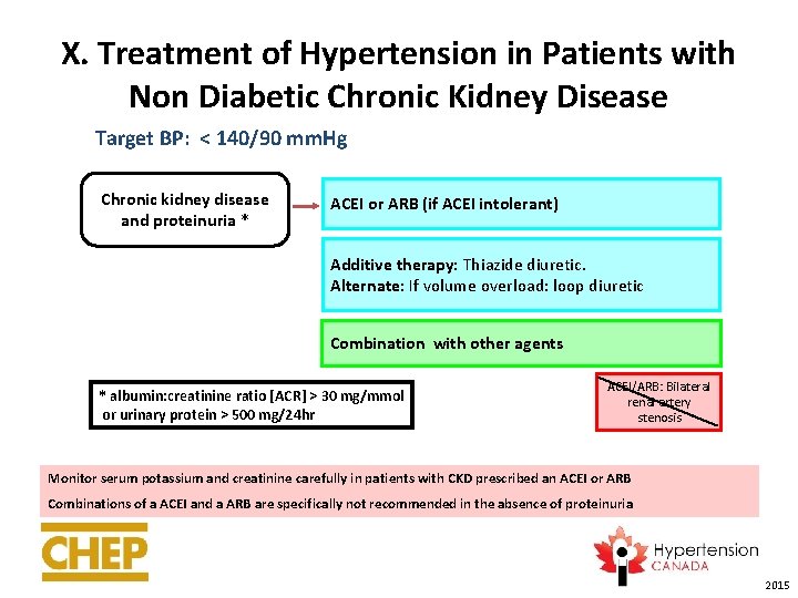 X. Treatment of Hypertension in Patients with Non Diabetic Chronic Kidney Disease Target BP: