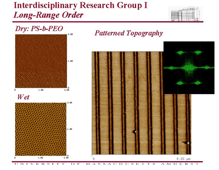 Interdisciplinary Research Group I Long-Range Order Dry: PS-b-PEO Wet Patterned Topography 