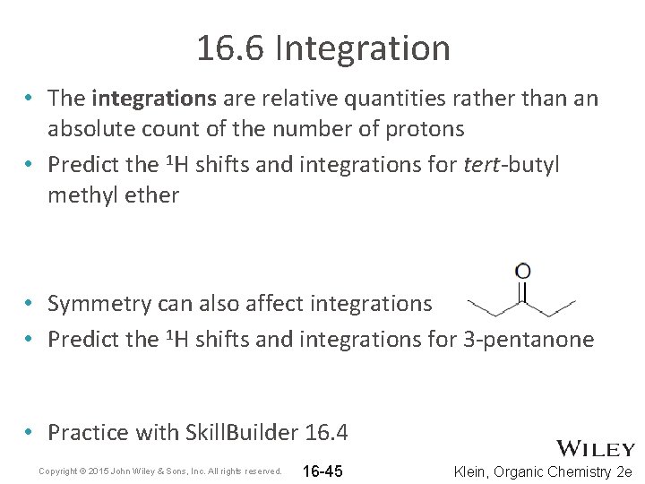 Integration Example Chem Organic Chemistry Second Edition David Klein Chapter 16