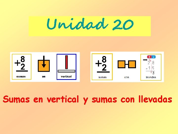Unidad 20 Sumas en vertical y sumas con llevadas Unidad 20 Sumas en vertical y sumas con llevadas