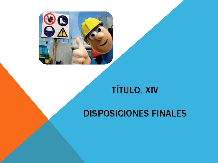 TÍTULO. XIV DISPOSICIONES FINALES 