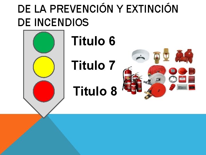 DE LA PREVENCIÓN Y EXTINCIÓN DE INCENDIOS Titulo 6 Titulo 7 Titulo 8 