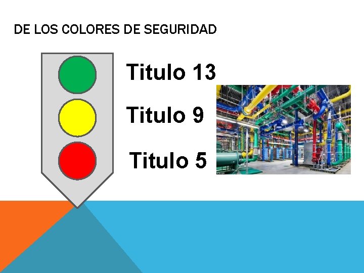 DE LOS COLORES DE SEGURIDAD Titulo 13 Titulo 9 Titulo 5 