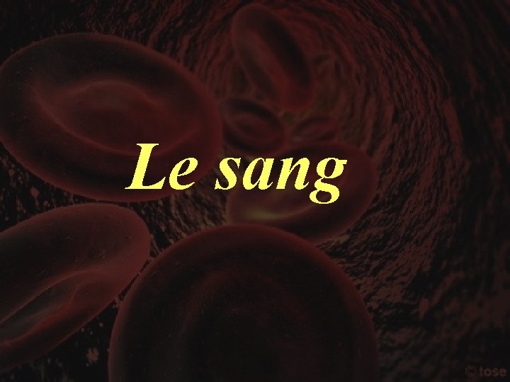 Le sang 