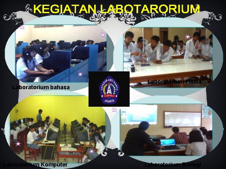 Laboratorium bahasa Laboratorium Komputer Laboratorium Fisika Laboratorium Biologi 