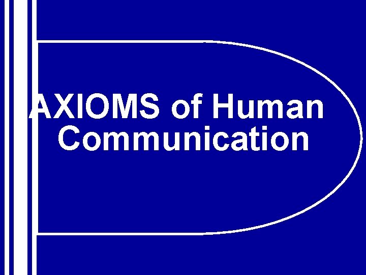 AXIOMS of Human Communication 