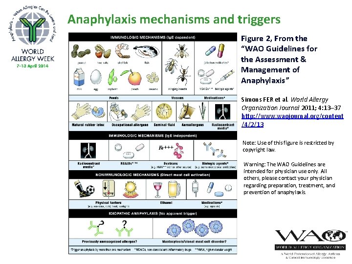 Anaphylaxis mechanisms and triggers Figure 2, From the “WAO Guidelines for the Assessment &