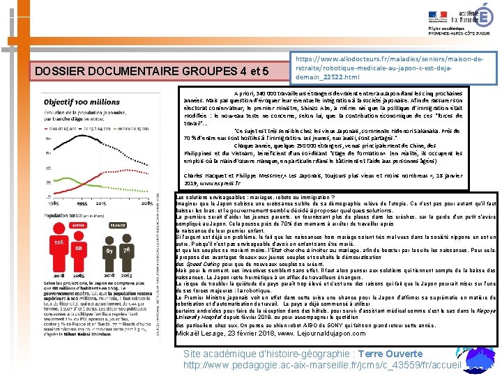 DOSSIER DOCUMENTAIRE GROUPES 4 et 5 https: //www. allodocteurs. fr/maladies/seniors/maison-deretraite/robotique-medicale-au-japon-c-est-dejademain_22522. html A priori, 340