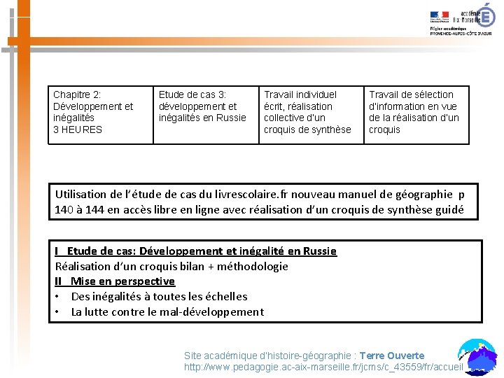 Chapitre 2: Développement et inégalités 3 HEURES Etude de cas 3: développement et inégalités