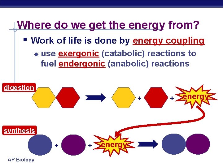 Where do we get the energy from? § Work of life is done by