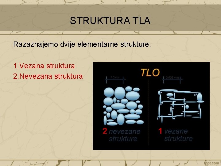 STRUKTURA TLA Razaznajemo dvije elementarne strukture: 1. Vezana struktura 2. Nevezana struktura 