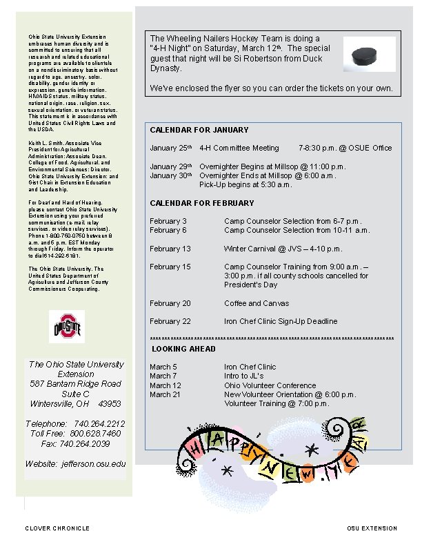 Osu Extension Clover Chronicle Volume 12 Issue 1