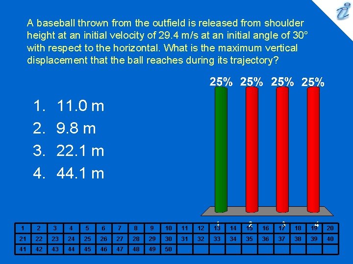 A baseball thrown from the outfield is released from shoulder height at an initial