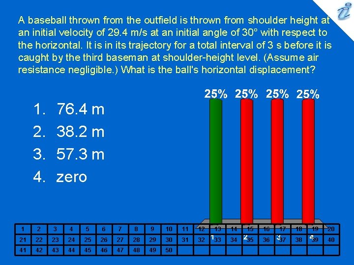 A baseball thrown from the outfield is thrown from shoulder height at an initial