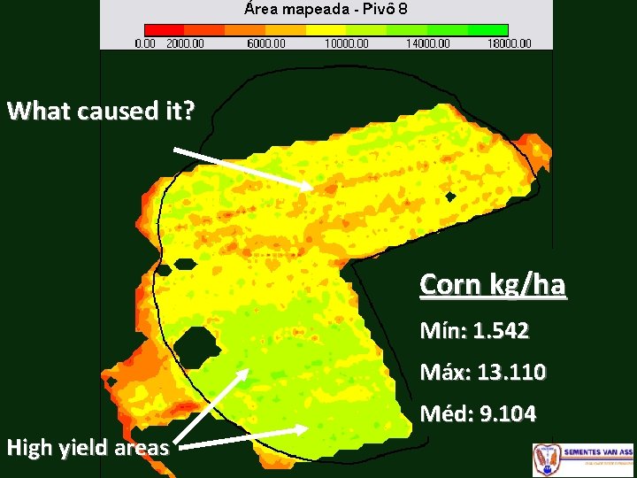 What caused it? Corn kg/ha Mín: 1. 542 Máx: 13. 110 Méd: 9. 104