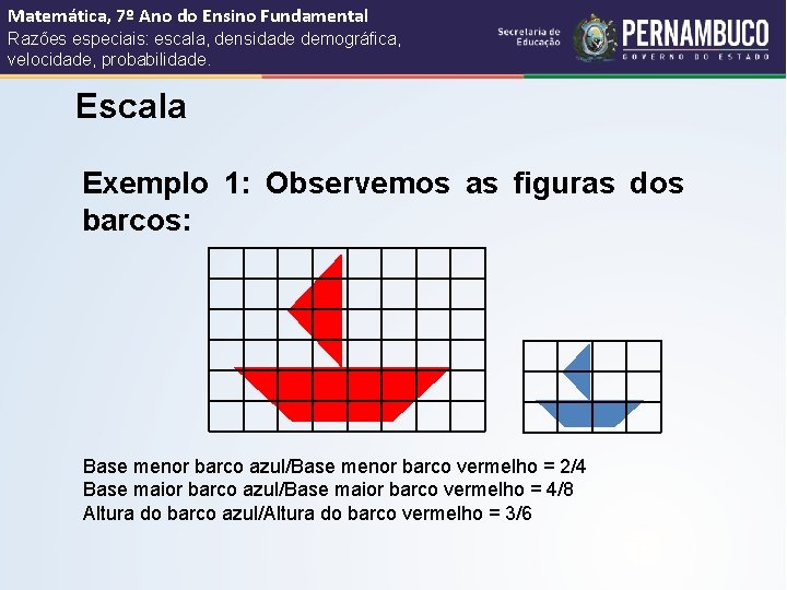 Matemática, 7º Ano do Ensino Fundamental Razões especiais: escala, densidade demográfica, velocidade, probabilidade. Escala
