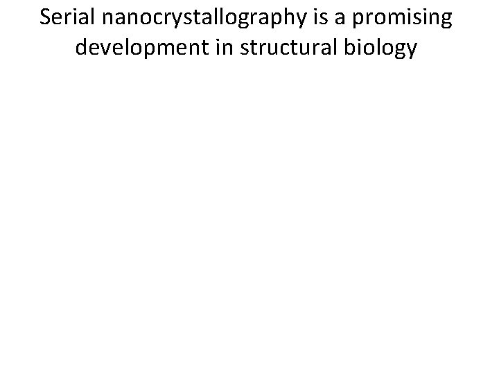 Serial nanocrystallography is a promising development in structural biology 