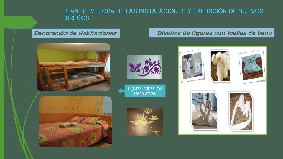 PLAN DE MEJORA DE LAS INSTALACIONES Y EXHIBICIÓN DE NUEVOS DISEÑOS Decoración de Habitaciones