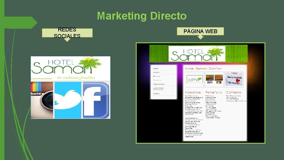 Marketing Directo REDES SOCIALES PÁGINA WEB 