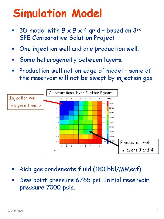 Simulation Model § 3 D model with 9 x 4 grid – based on