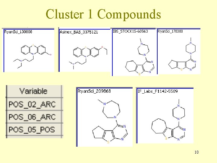 Cluster 1 Compounds 10 