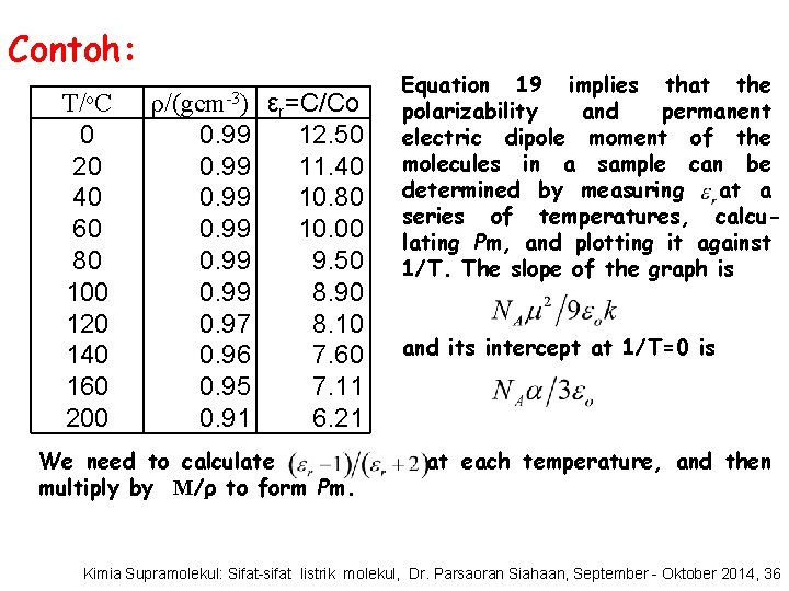 Contoh: T/o. C ρ/(gcm-3) 0 20 40 60 80 100 120 140 160 200