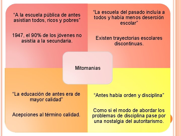 “A la escuela pública de antes asistían todos, ricos y pobres” 1947, el 90%