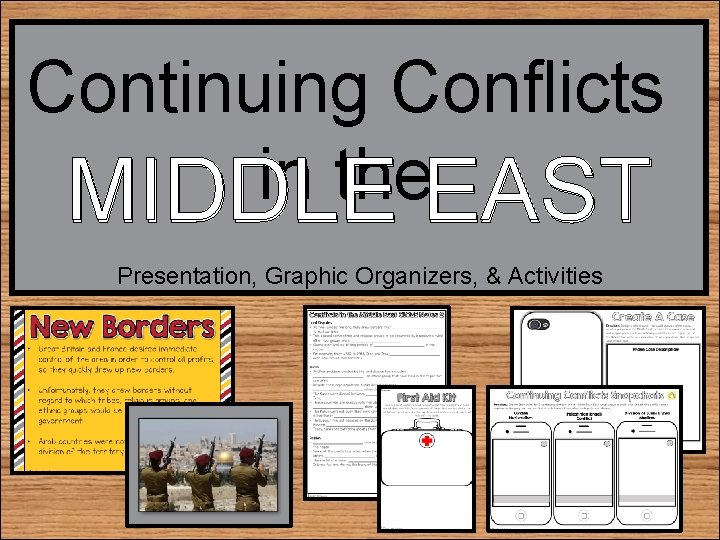 Continuing Conflicts in the MIDDLE EAST Presentation, Graphic Organizers, & Activities 