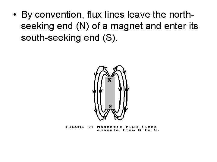  • By convention, flux lines leave the northseeking end (N) of a magnet