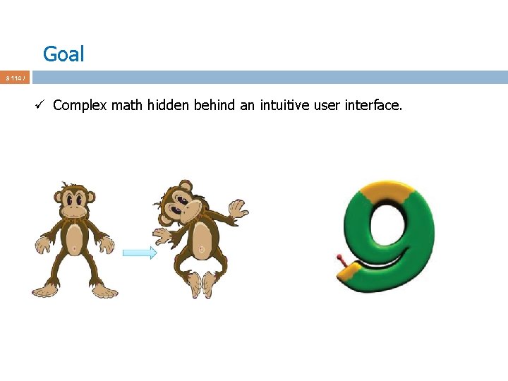Goal 3 114 / ü Complex math hidden behind an intuitive user interface. 
