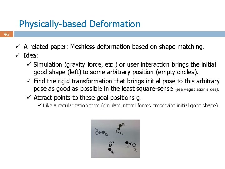 Physically-based Deformation 82 / 114 ü A related paper: Meshless deformation based on shape